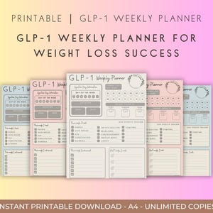 GLP-1 Weight Loss Tracker: Weekly Injection Journal (Digital Download)