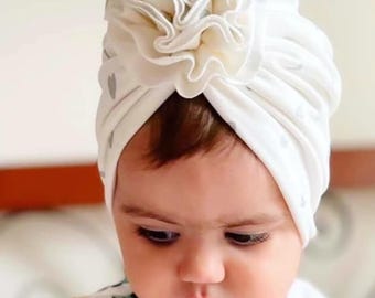 Cotton Baby Turban Hat | Flower Girl Headwrap