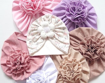 Floral Baby Turban | Soft Cotton Newborn Hat