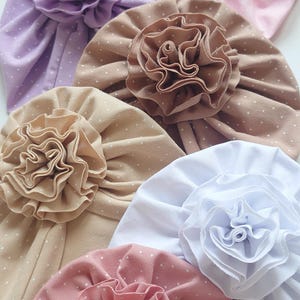 Turban for baby |Baby girl turban|Turban with flower|baby girl hat|stretchy baby hat|baby girl hat|baby headwrap|toddler turban|baby girl
