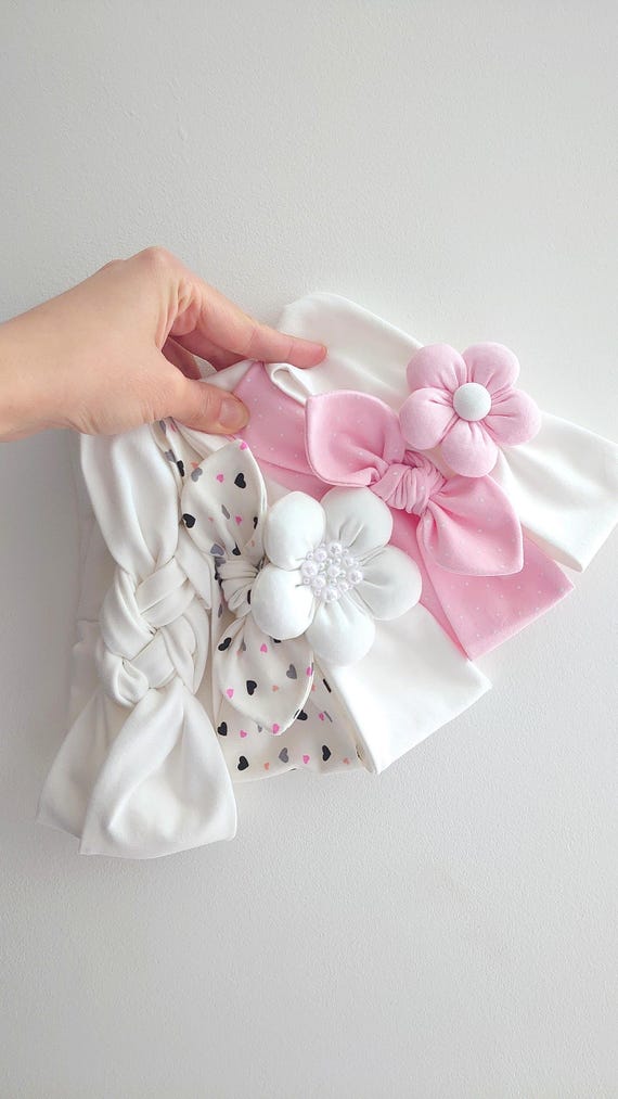 Baby Headband Set | Floral, Polka Dot, Solid Cotton  display picture 1