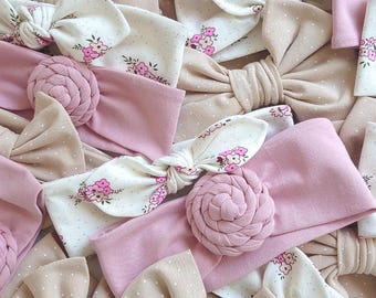 Cotton Newborn Headband Set | Big Bow, Soft Infant Headbands