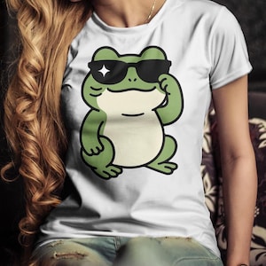 Cool Frog T-Shirt - Funny Frog Shirt - Frog Lover Gift - Cartoon Frog Tee - Kawaii Frog Shirt - Cute Amphibian Shirt