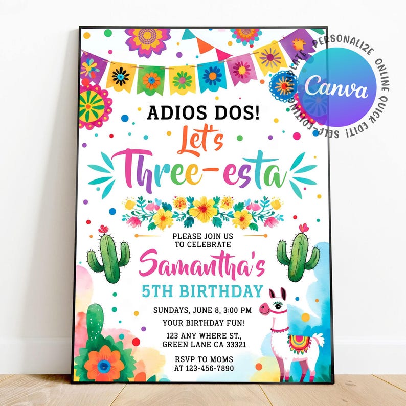 Three-esta Invite,Mexican Birthday,Fiesta 3rd Birthday,Three-esta Party,fiesta invitation,Girl Fiesta Invite,3rd Birthday Party,Instant Fiesta,Fiesta Printable,Editable Fiesta,Canva Template,papel picado banner,fiesta birthday,no time to siesta,Mexican theme party,lets fiesta invite,threeesta invite,Siesta party,three-esta birthday,Mexican theme,third birthday,three esta party,Fiesta themed,3rd bday invitation