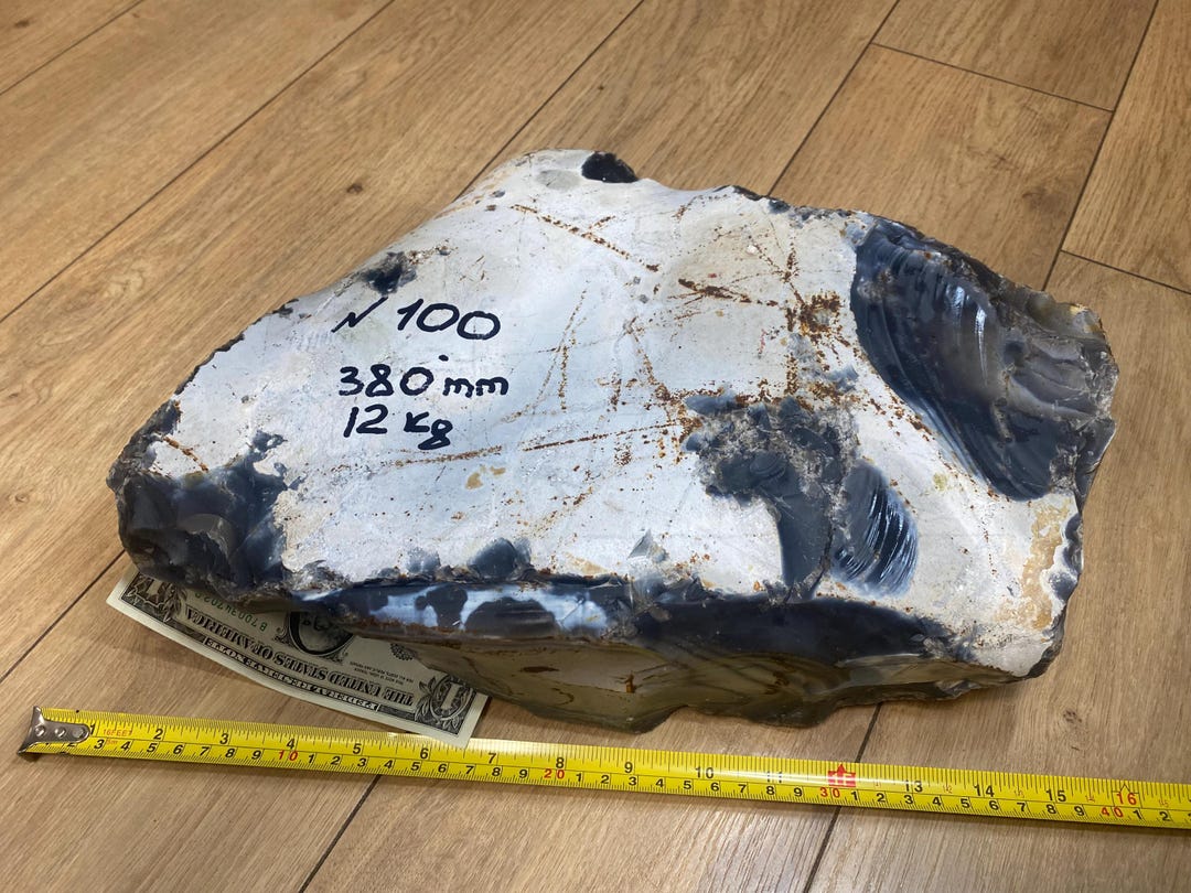 Extra Large Black Flint Stone 423 Oz Flint Knapping, Mineral Collection ...