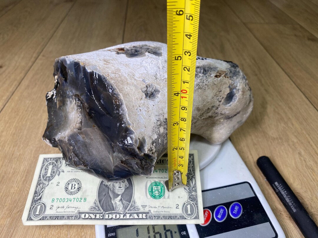Extra Large Black Flint Stone 3 306g (116oz) Flint Knapping, Mineral ...