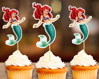 Meerjungfrau Benutzerdefinierte Gesicht Cupcake Toppers