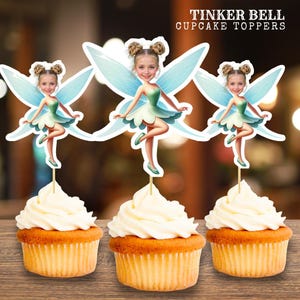 Custom Tinker Bell Cupcake Toppers: Personalized Fairy Birthday Decor (PDF Downloadable File)
