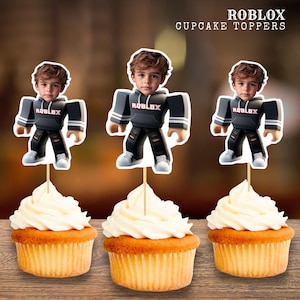 Personalized Roblox Cupcake Toppers – Custom Gamer Party Decor for Boys Birthday – Printable Digital Download