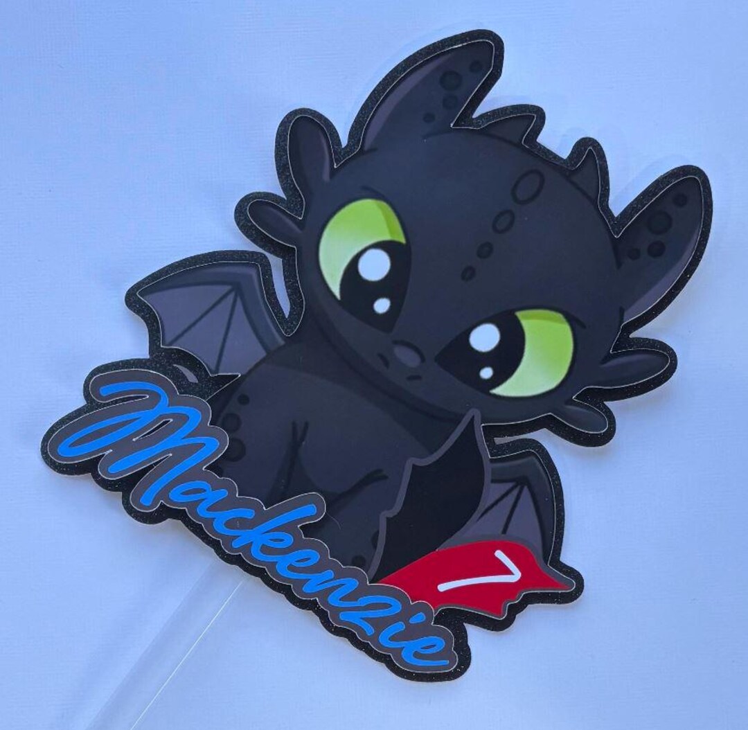 Tree Topper Toothless How to Train Your Dragon Toothless Custom Cardstock Cake Topper - Etsy ...