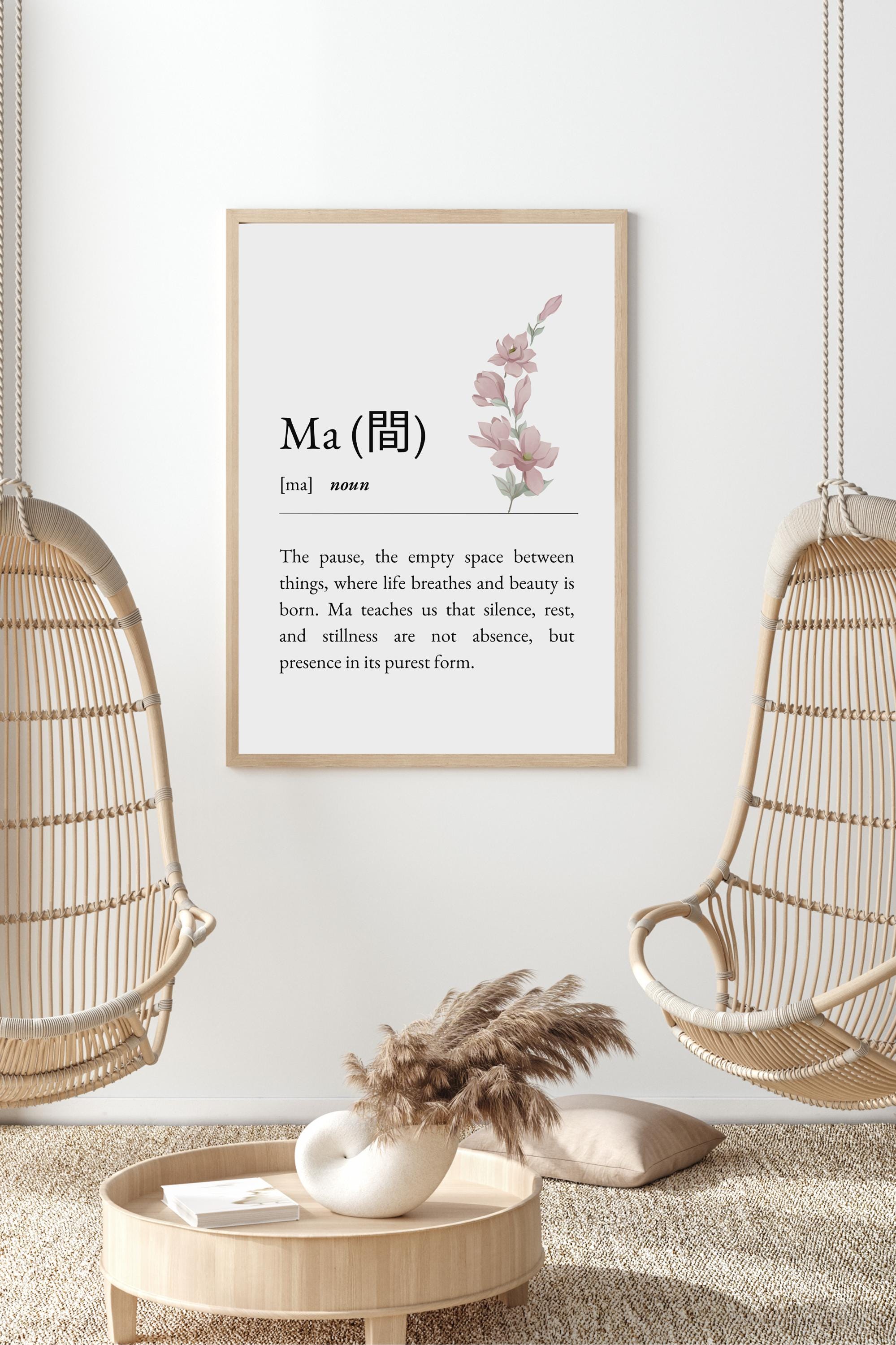 Ma Minimalist Japanese Definition Wall Art – Aesthetic Dictionary Print ...