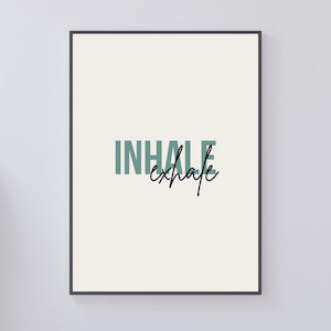 Inhale Exhale Poster, Breathwork Meditation Print, Spiritual Home Decor, Mindful Calming Wall Art, Yoga Studi, Self Care, DIGITAL DOWNLOAD