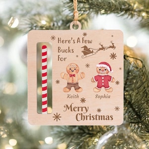 Custom Cute Money Holder Christmas Ornament 2025, Here’s A Few Bucks for Christmas, Reindeer Money Holder, Bucks for Xmas, Gift for kids