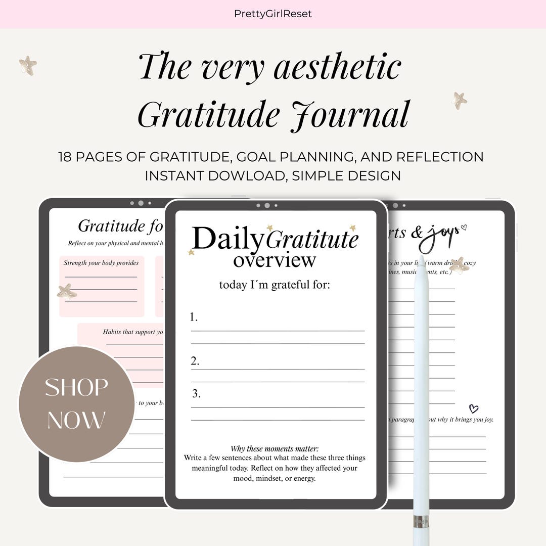 Digital Gratitude Journal Printable PDF | Gratitude Journal to Print ...