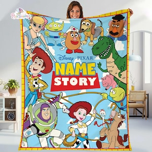Personalized Toy Story Blanket | Disneyland Toy Story Fleece Blanket | Woody Buzz Lightyear Blanket | Birthday Gift | Custom Name Blanket image 1