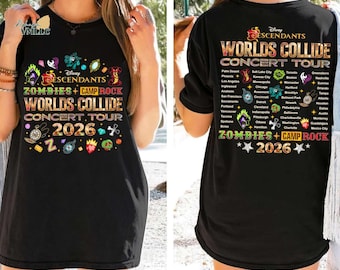 Disneyworld Descendants Zombies Camp Rock Worlds Collide Concert Tour Shirt, Disneytrip Music Festival 2026 Shirt