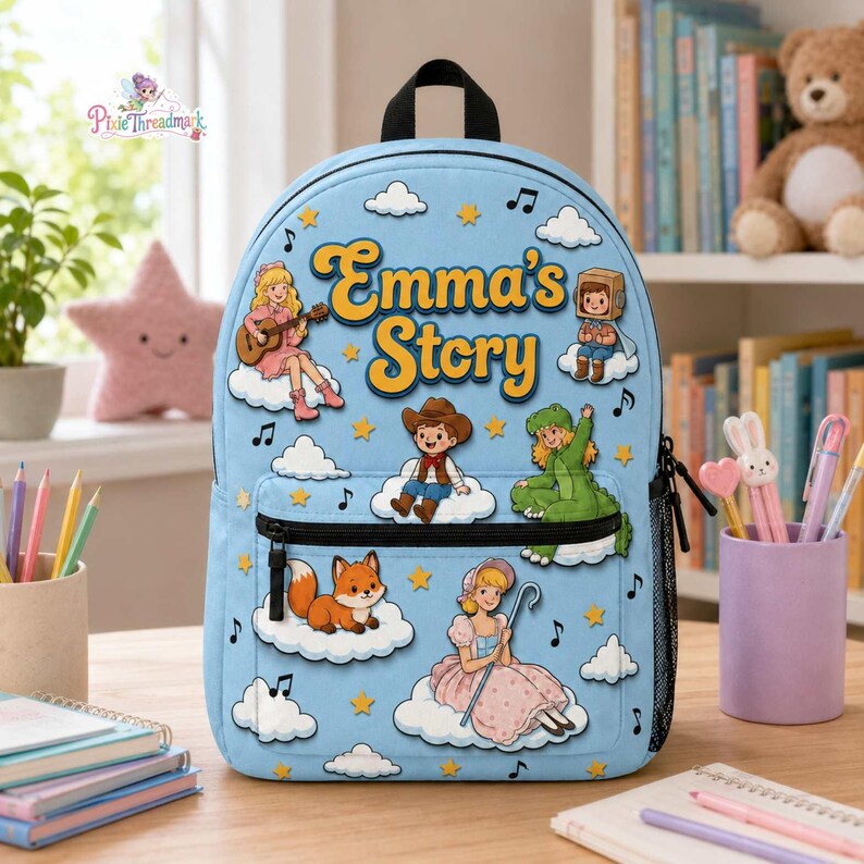Mochila personalizada de Toy Story, Es una Toy Story, Mochila escolar divertida de Toy Story, Mochila escolar de la película Toy Story, Mochila con nombre personalizado, Regalo de regreso a clases imagen 2