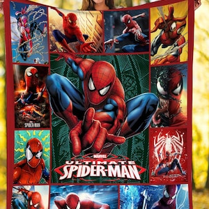 Manta Ultimate Spiderman / Manta polar de Spiderman / Fiesta temática de cumpleaños de Spiderman / Manta de superhéroe para niños / Manta para sofá imagen 1