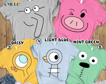 Elephant and Piggie Face Costume T-shirt, Teacher Costume, Book Costume, Group Halloween Shirt, Halloween Costume Idea