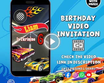 Cars Birthday Invitation, Lightning McQueen Invite, Kids Birthday Invitation, Lightning McQueen Mater,Card Digital Invitation,Canva Editable