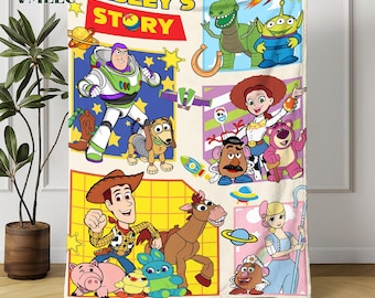 Custom Name Toy Story Fleece Blanket | Toy Story Woody Buzz Lightyear | Birthday Boy Blanket | Toy Story Blanket | Baby Name Blanket