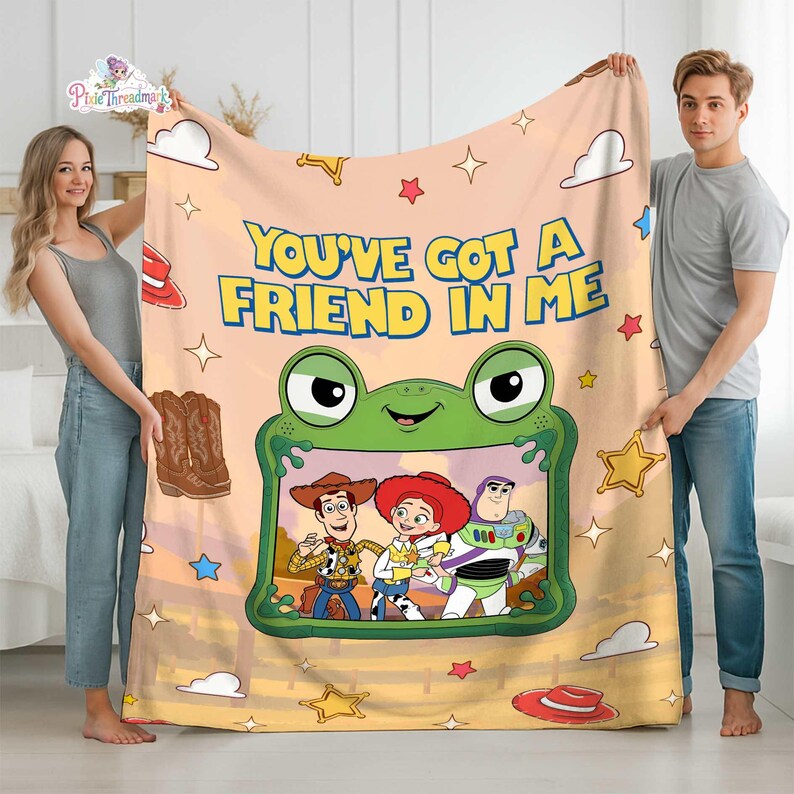 Toy Story 5 Movie Blanket, Lilypad Jessie Toy Story Land You've Got a Friend In Me Adult & Kids Blanket, PixarCloud Theme Gift image 2