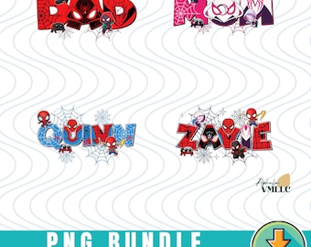 Custom Spidey and His Amazing Friends PNG Download, Spiderman Family Png, Custom Kid Name Digital File, Super Hero Birthday Png