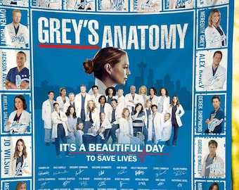 Grey's Anatomy It's A Beautiful Day to Save Lives Fleece Blanket | Grey's Anatomy Blanket | Christmas Gift |Throw Blanket for Bed Couch Sofa