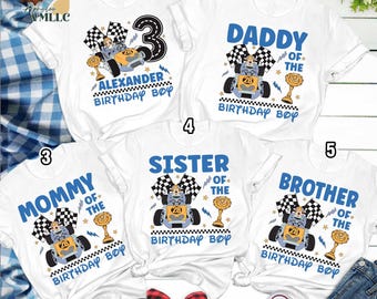 Personalized Mouse Racing Birthday Boy Shirt, Car Race Birthday Tee, Birthday Boy Shirt, Family Birthday Party Shirts