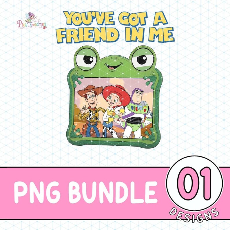 Toy Story Png, Gift For Music Fan, Retro Toy Friends Png, Nostalgic Toy Story 5 Inspired Png, Vintage Cartoon PNG Download image 3