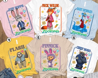 Zootopia Movie 2025 Characters Group Shirt, Judy Hopps Nick Wilde Birthday T-Shirt, Disneyland Birthday Family Matching Trip Shirt