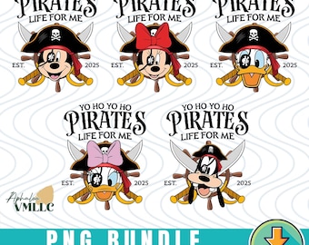 Paquete de Mickey y sus amigos: Argh Matey Pirates, Yo Ho Pirates Disneyworld PNG, Mickey Minnie Donald Daisy Goofy Pluto PNG, Disneyland Pirate