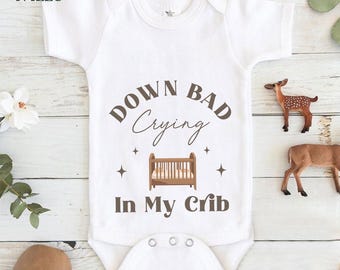 Down Bad Crying In My Crib Baby Bodysuit, Pregnancy Announcement Baby Bodysuit, Newborn Baby Outfit, Baby Announcement, Music Lover Bodysuit