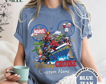 Personalized Avengers Day At Sea 2025 Shirt, Super Heroes Cruise Line Shirt, Custom Avengers Cruise Line T-Shirt, Family Cruise Trip Shirt