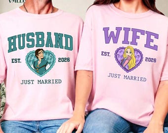 Custom Tangled Princess Rapunzel and Flynn Rider Couple Shirt, Rapunzel and Flynn Shirt, Rapunzel Shirt, Tangled Shirt, Valentines Gift
