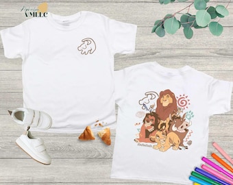 Camiseta retro de los 90 del Rey León, del Reino Animal, camiseta a juego de Timón, Pumba y Hakuna Matata, camiseta para viaje familiar a Disneyland y camiseta para viaje familiar de safari.