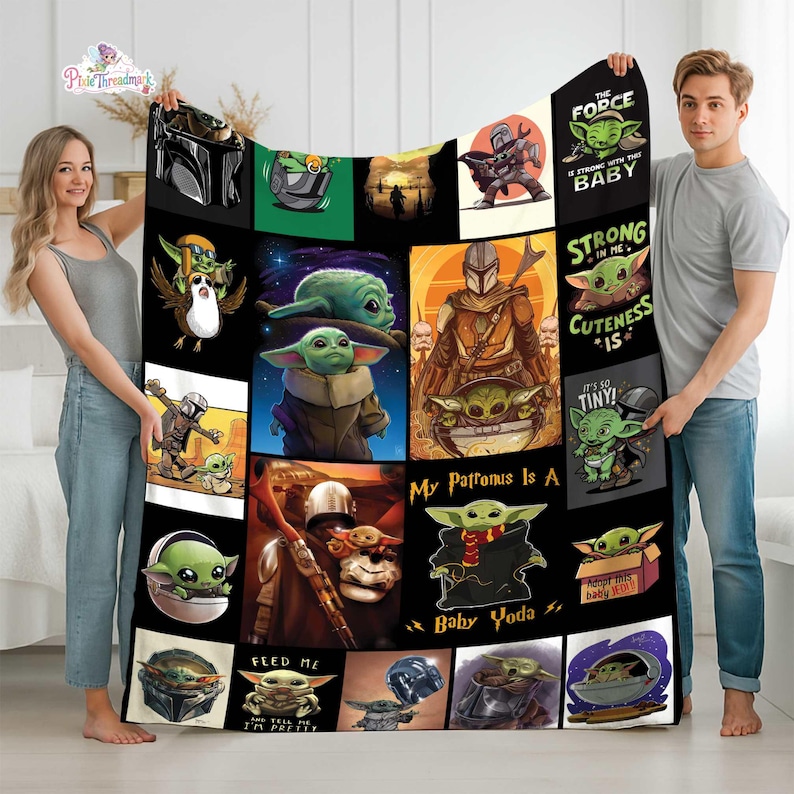 Baby Yoda Blanket | Baby Yoda Quilt | Magic Kingdom Blanket | The Mandalorian Baby Yoda Blanket | Birthday Gift image 2