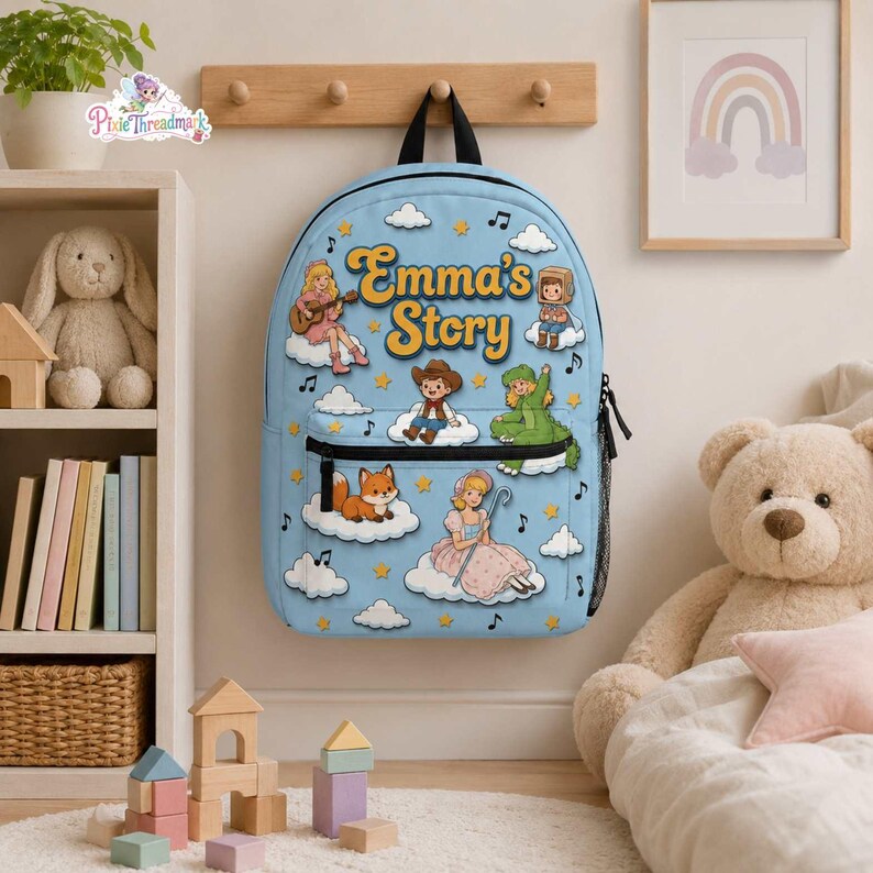 Mochila personalizada de Toy Story, Es una Toy Story, Mochila escolar divertida de Toy Story, Mochila escolar de la película Toy Story, Mochila con nombre personalizado, Regalo de regreso a clases imagen 3