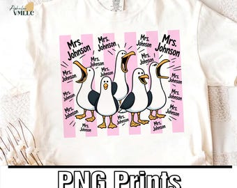 Descarga PNG de gaviotas personalizadas para profesores, gaviotas divertidas para profesores, agradecimiento a los profesores, descarga de diseño personalizado y divertido de Nemo para profesores.