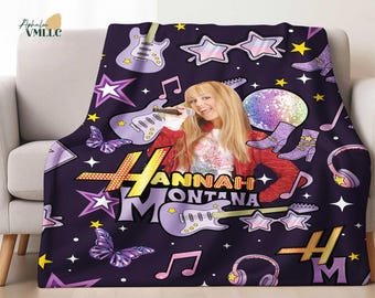 Hannah Montana 20Th Anniversary Blanket, DisneyChannel Pop Star Hannah Montana, Girls Trip Blanket, The Other Side of Me, WDW Blanket Gifts
