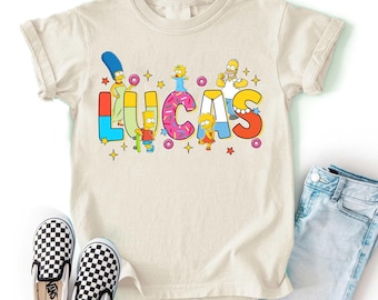 The Simpsons Personalized with Name shirt, The Simpsons Shirt, Bart Simpson Shirt, Simpson Kids Birthday Party Shirt