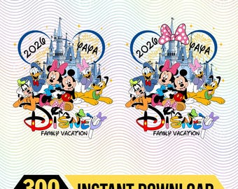 Disneyland Family Vacation 2026 png Digital Download, Mickey And Friends Matching png, Disneyland Trip, Disneyland Magical Castles png