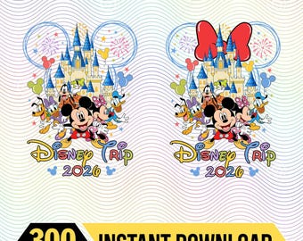 Custom Disneyland Trip Digital Download, Mickey Minnie Couple PNG, Custom Family Trip png, Family Vacation png