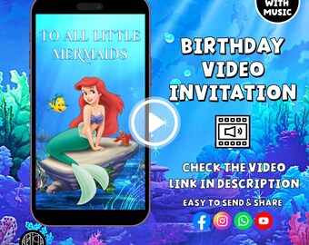 Little Mermaid Invitation Little Mermaid Birthday Invitation Ariel Party Little Mermaid Watercolor Invitation Ariel Editable Invitation