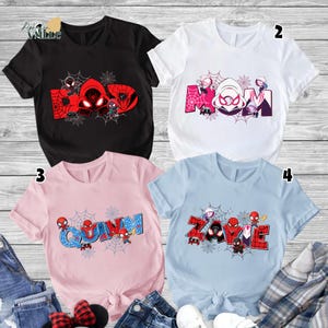 Custom Spidey and His Amazing Friends Shirt, Spiderman Family Shirts, Custom Kid Name Shirt, Family Matching Shirt,Super Hero Birthday Shirt bild 1