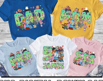 Zootopia 2 Birthday Custom Name and Age PNG, Zootopia Party Shirt Design, Kids Birthday Download, Animal Theme Party, Digital Download