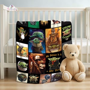 Baby Yoda Blanket | Baby Yoda Quilt | Magic Kingdom Blanket | The Mandalorian Baby Yoda Blanket | Birthday Gift image 1