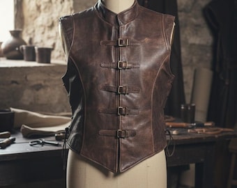 Medieval Leather Vest for Men