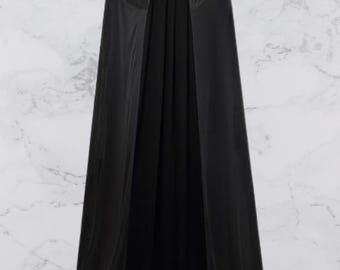 Long Black Vampire Cape: Gothic Halloween Costume Cloak
