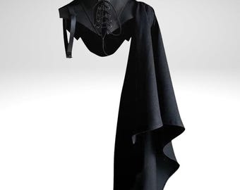 Faux Leather Medieval Shoulder Cloak: Gothic Knight Armor Cape